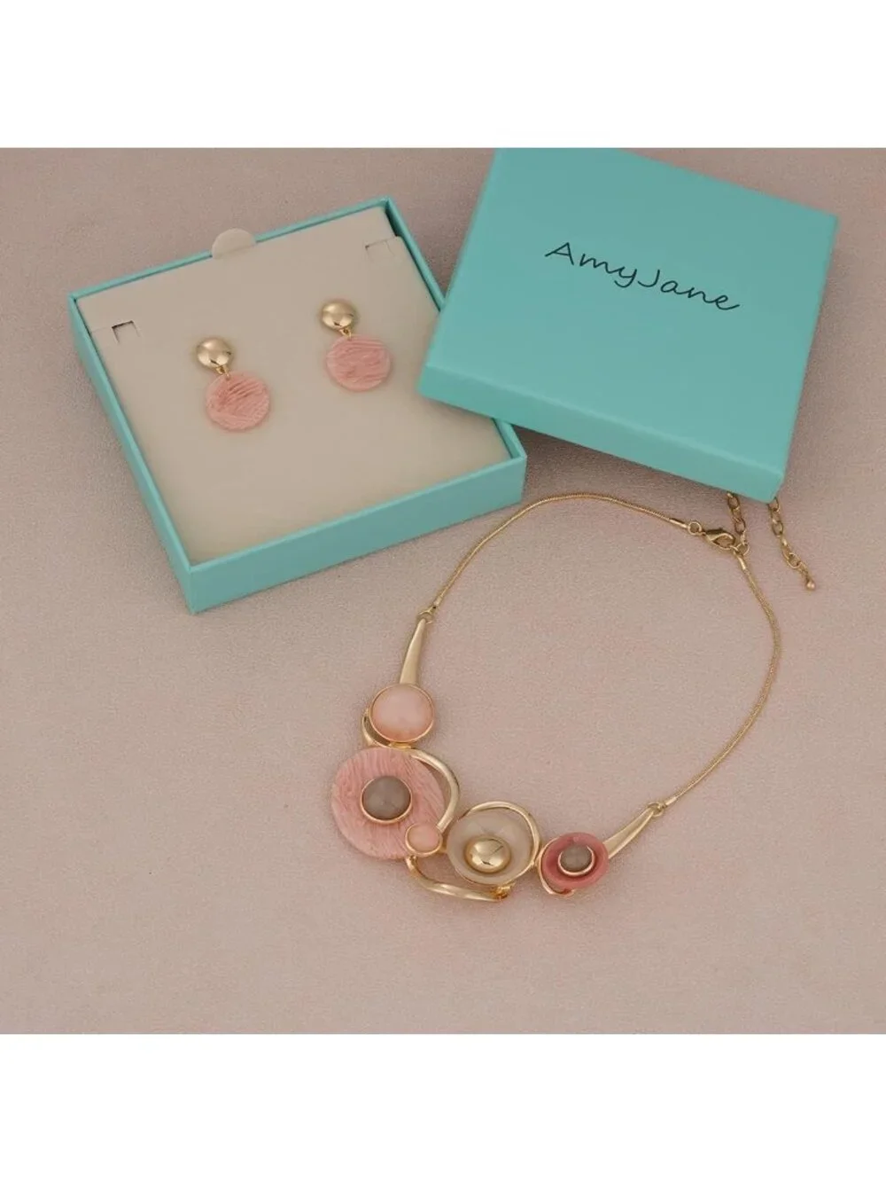 Vintage Floral Statement Jewelry Set - Spring Leaf Necklace & Earring, Crystal